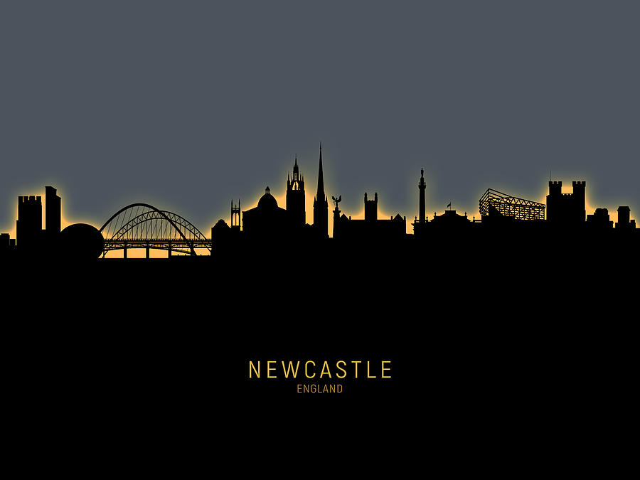 Newcastle England Skyline Digital Art by Michael Tompsett - Fine Art ...