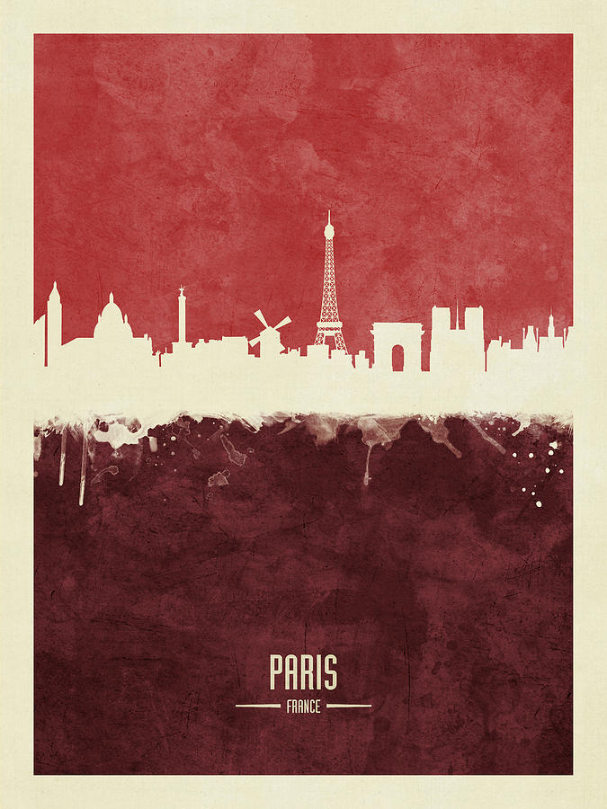 Paris France Skyline #32 Digital Art by Michael Tompsett