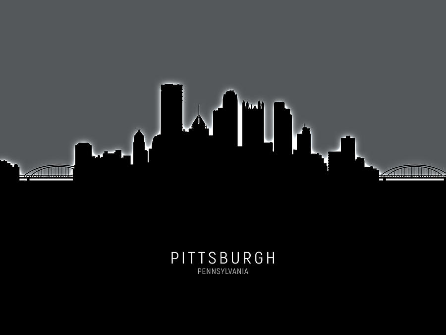 Pittsburgh Pennsylvania Skyline #32 Digital Art by Michael Tompsett