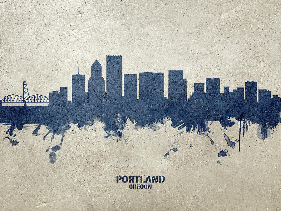 Portland Oregon Skyline #32 Digital Art by Michael Tompsett