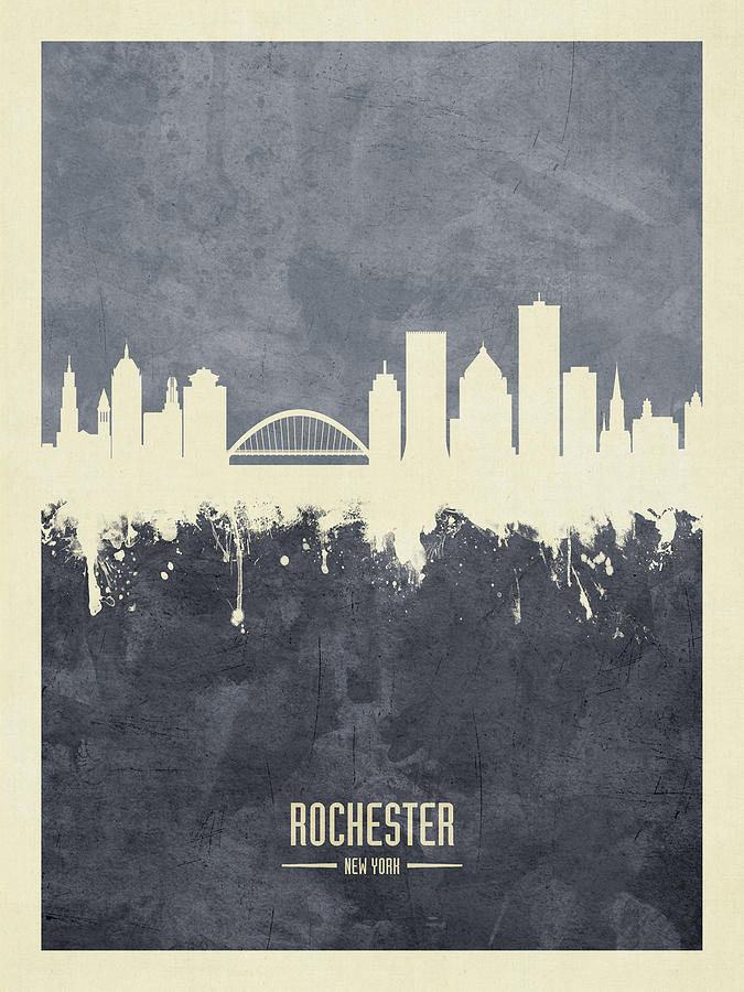 Rochester New York Skyline #32 Digital Art by Michael Tompsett
