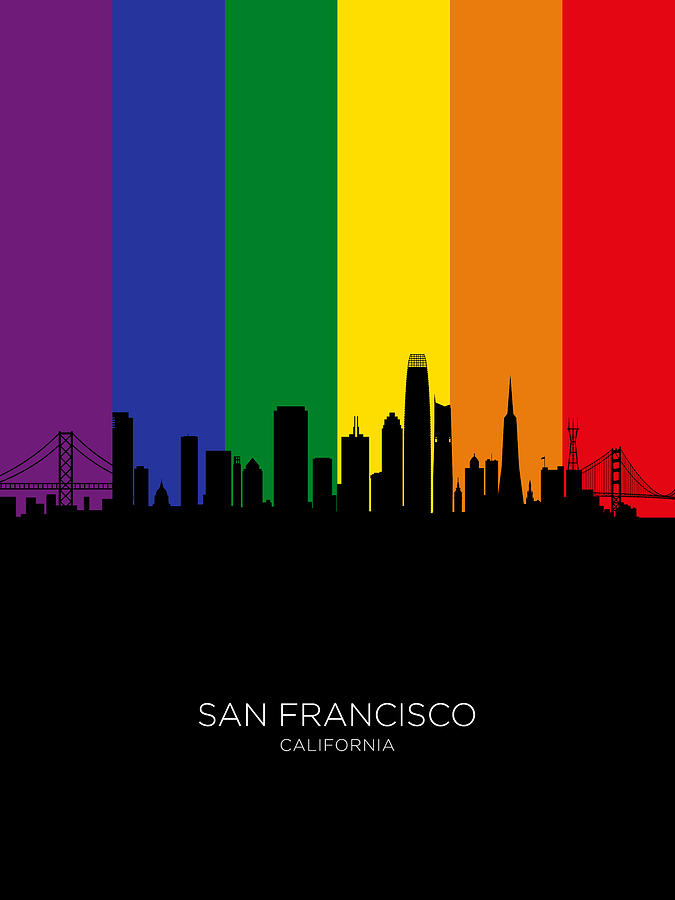 San Francisco California Skyline #32 Digital Art by Michael Tompsett