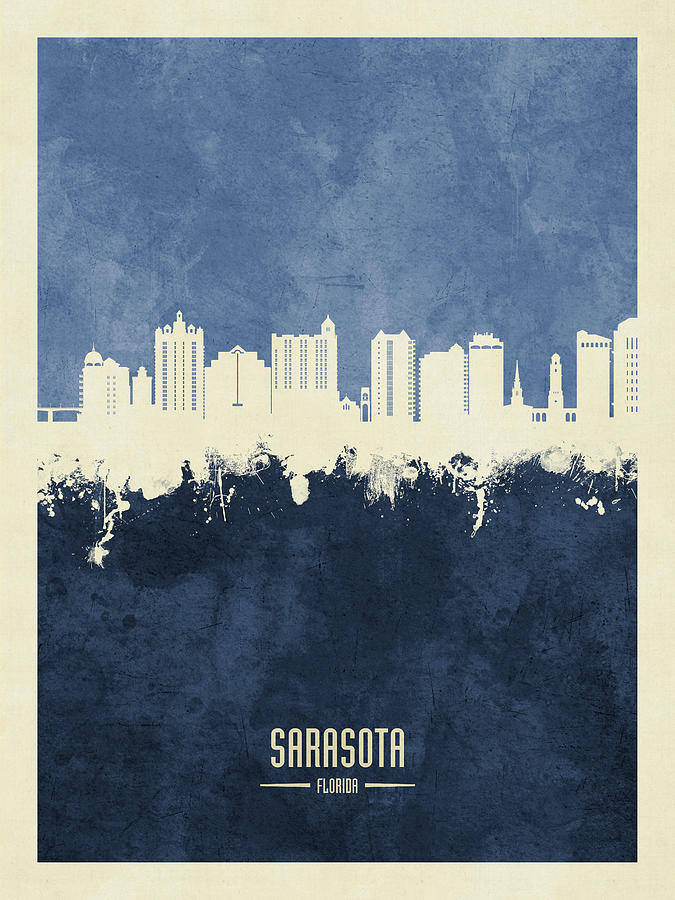 Sarasota Florida Skyline #32 Digital Art by Michael Tompsett