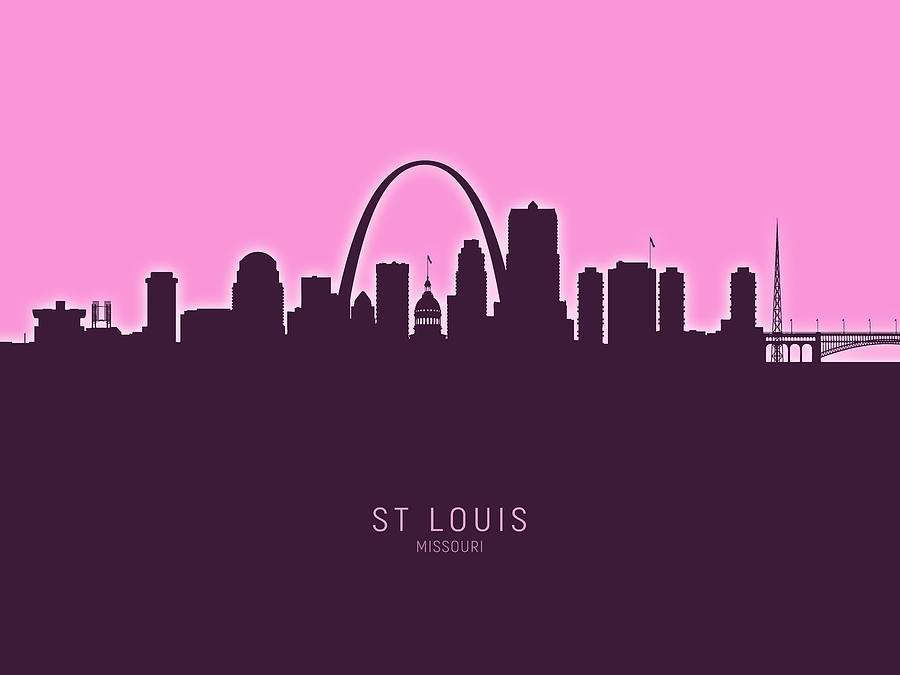 St Louis Missouri Skyline #32 Digital Art by Michael Tompsett