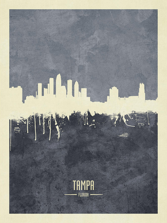 Tampa Florida Skyline #32 Digital Art by Michael Tompsett