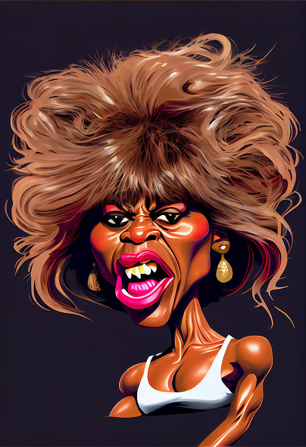 Tina Turner Caricature Mixed Media By Stephen Smith Galleries Pixels