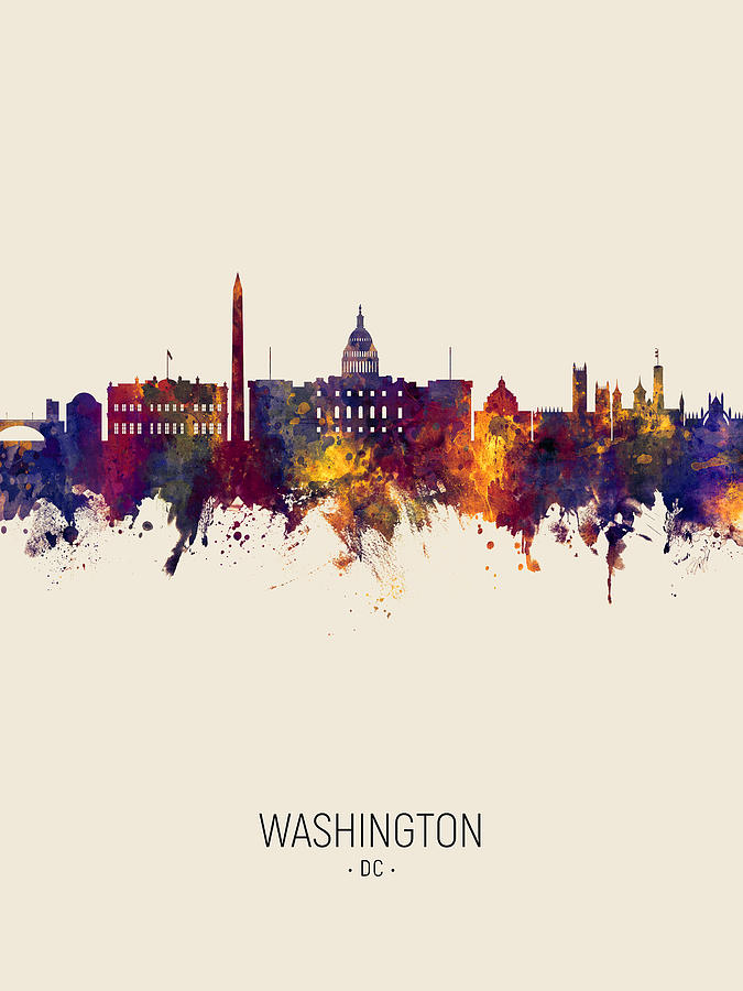 Washington DC Skyline #32 Digital Art by Michael Tompsett