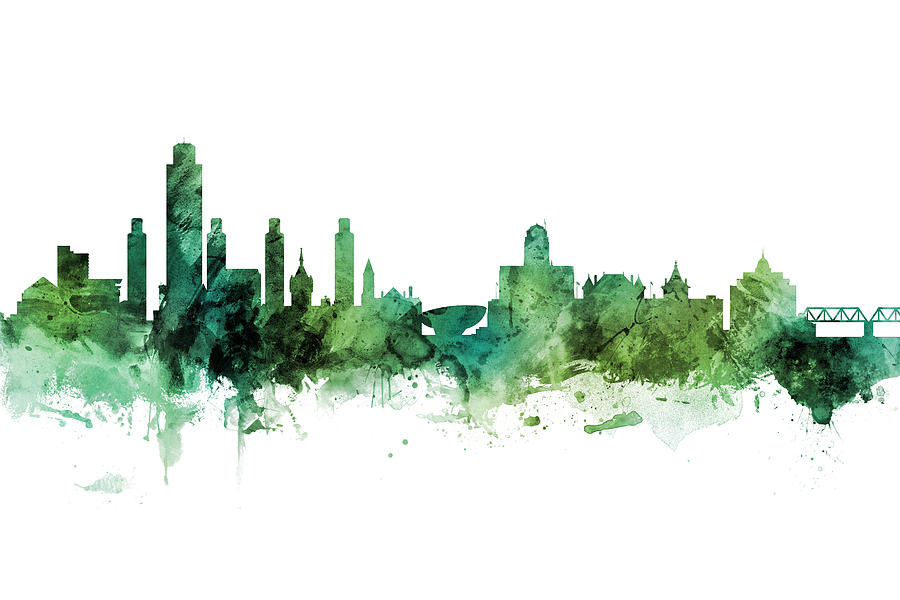Albany Digital Art - Albany New York Skyline by Michael Tompsett Albany Digital Art - Albany New York Skyline by Michael Tompsett