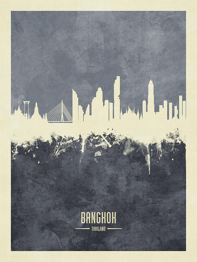 Bangkok Thailand Skyline #33 Digital Art by Michael Tompsett