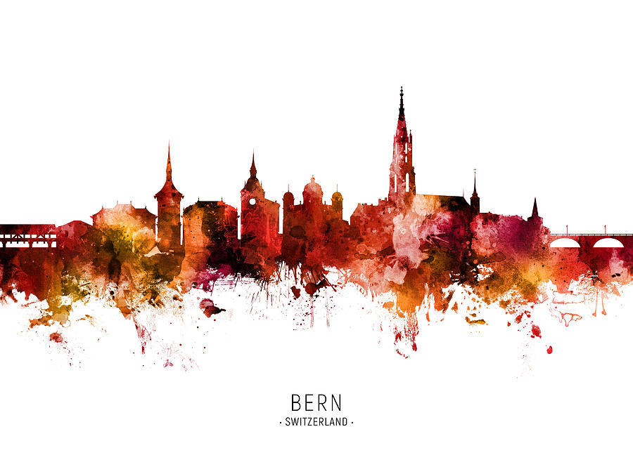 Bern Switzerland Skyline #33 Digital Art by Michael Tompsett