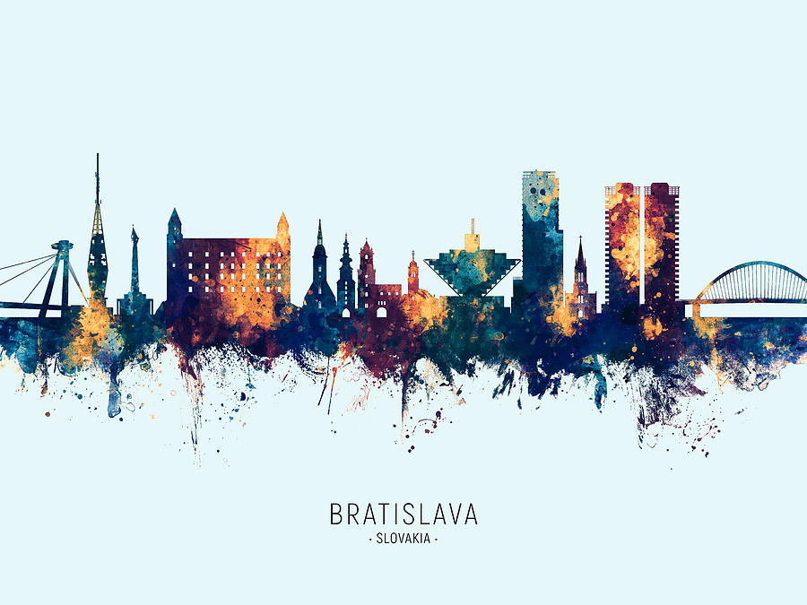 Bratislava Slovakia Skyline #33 Digital Art by Michael Tompsett
