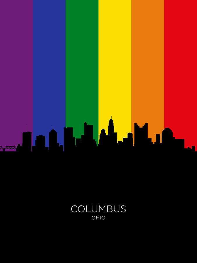 Columbus Ohio Skyline #33 Digital Art by Michael Tompsett
