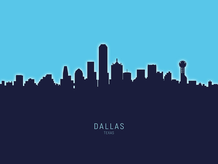 Dallas Texas Skyline #33 Digital Art by Michael Tompsett