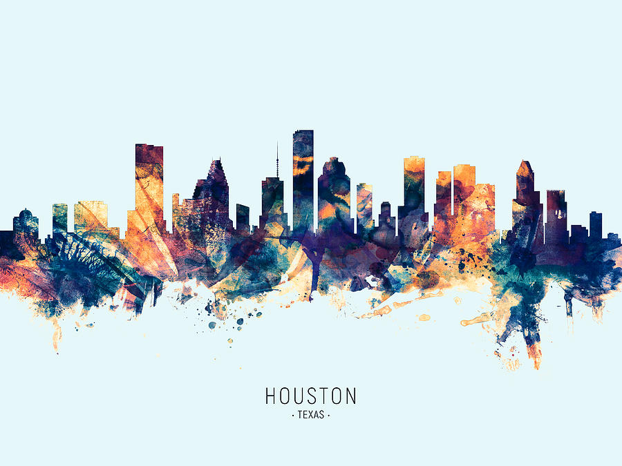 Houston Texas Skyline #33 Digital Art by Michael Tompsett