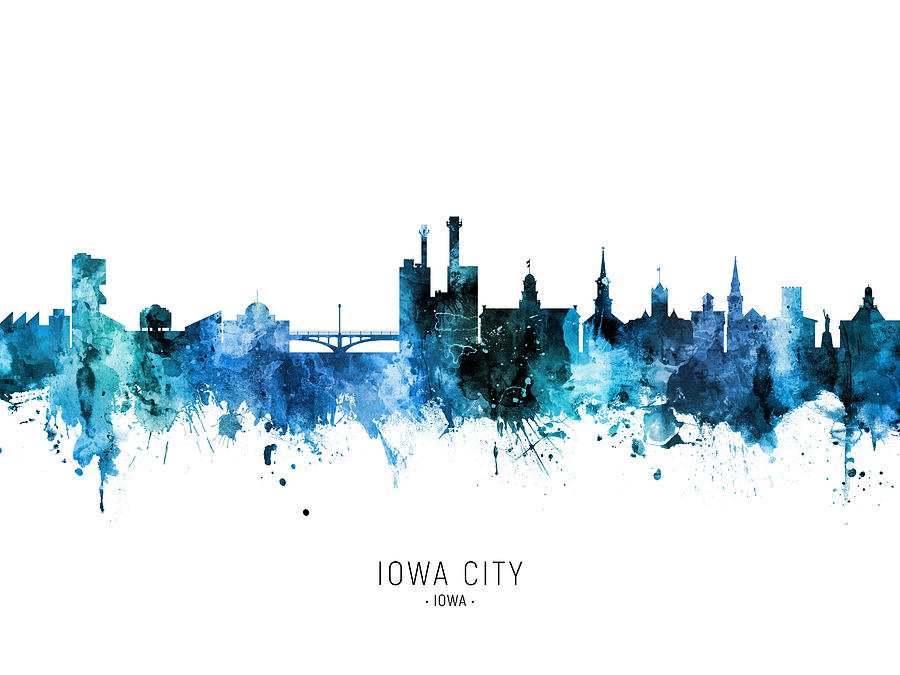 Iowa City Iowa Skyline #33 Digital Art by Michael Tompsett