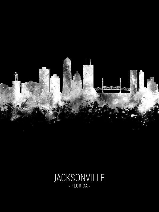 Jacksonville Digital Art - Jacksonville Florida Skyline #33 by Michael Tompsett