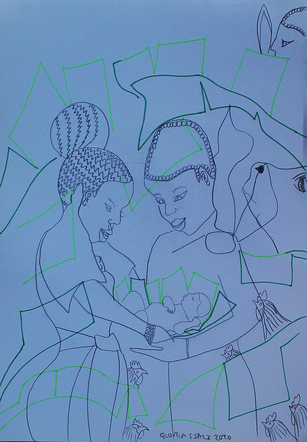 Kintu and Nambi New Beginnings #33 Painting by Gloria Ssali