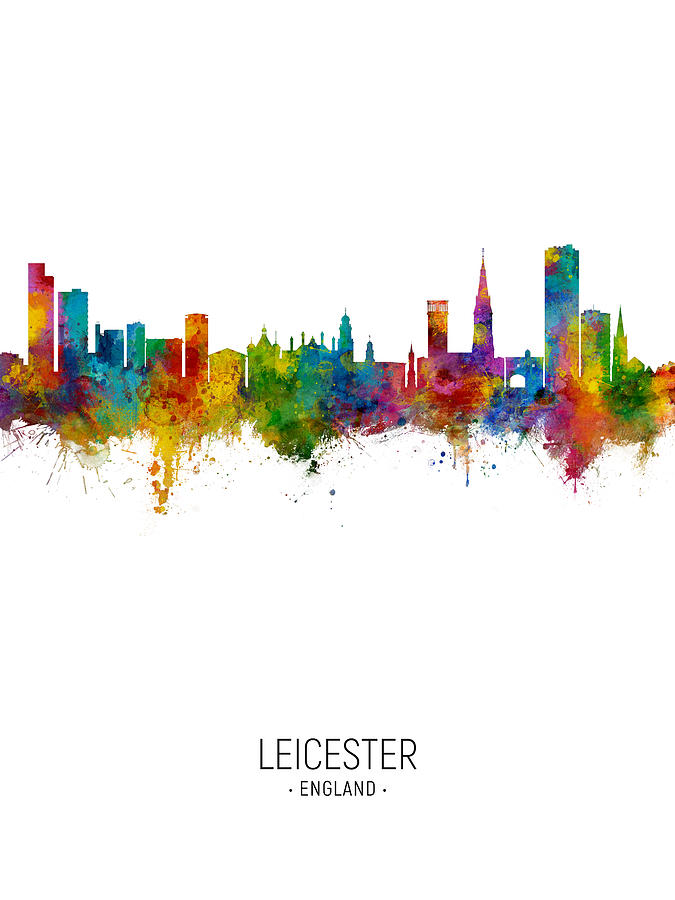 Leicester England Skyline #33 Digital Art by Michael Tompsett