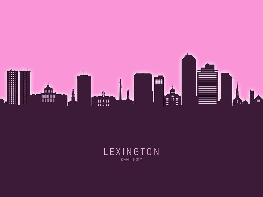 Lexington Digital Art - Lexington Kentucky Skyline #23 by Michael Tompsett