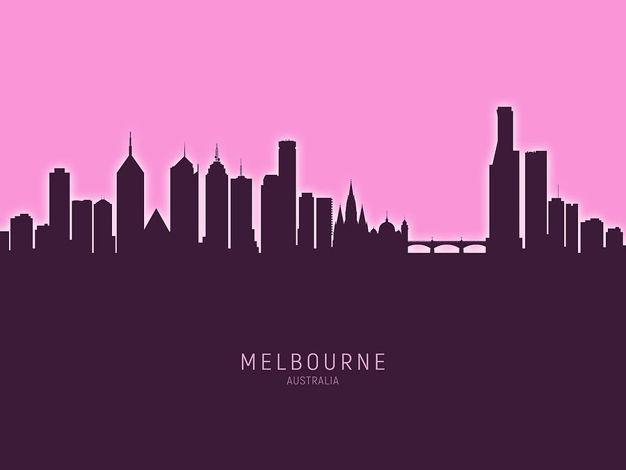 Melbourne Australia Skyline #33 Digital Art by Michael Tompsett