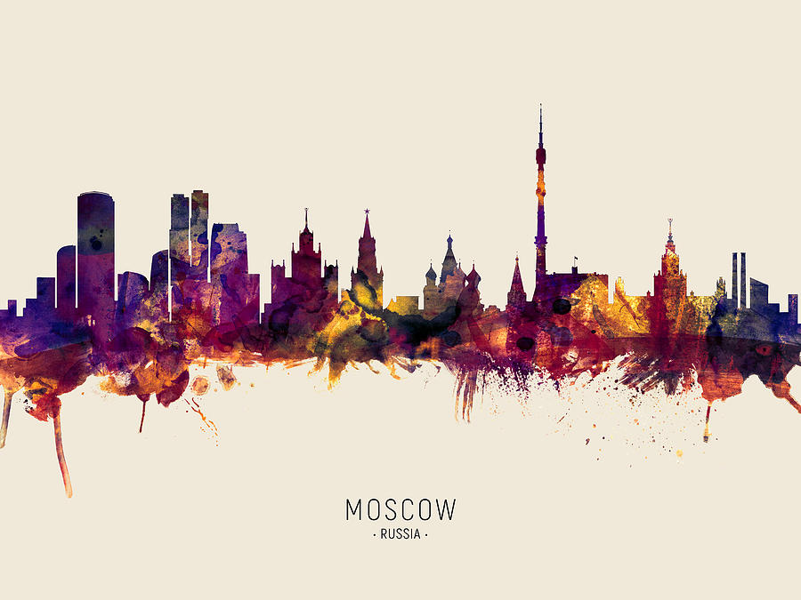 Moscow Digital Art - Moscow Russia Skyline #33 by Michael Tompsett