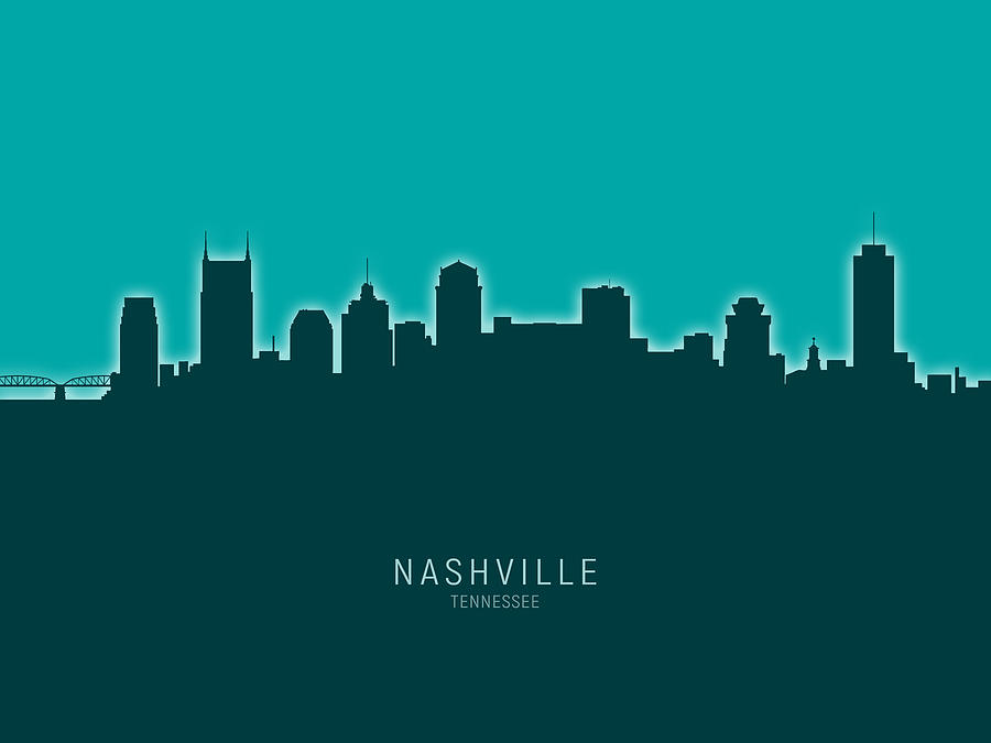 Nashville Tennessee Skyline #33 Digital Art by Michael Tompsett
