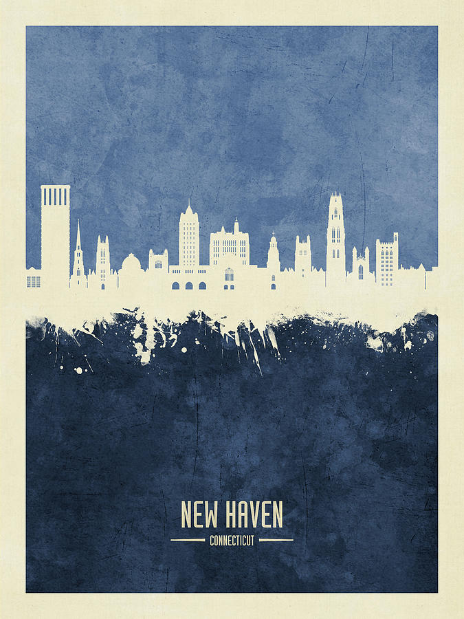 New Haven Connecticut Skyline #33 Digital Art by Michael Tompsett