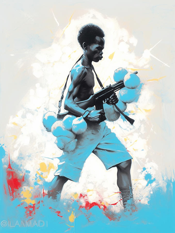 No  To  War    Young  Fighter  Peaceful  Activist  Flow  By Asar Studios Painting