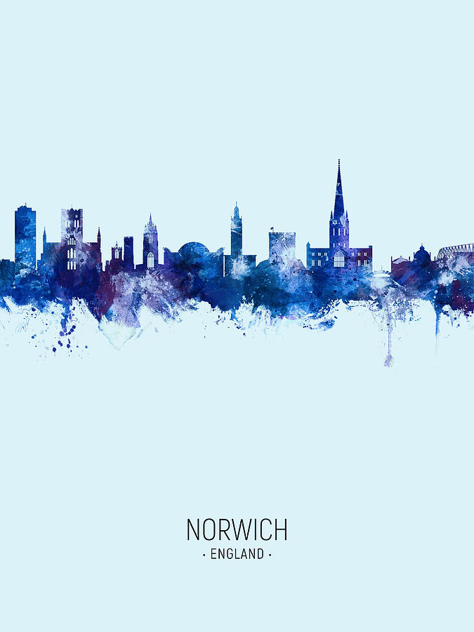 Norwich England Skyline #33 Digital Art by Michael Tompsett