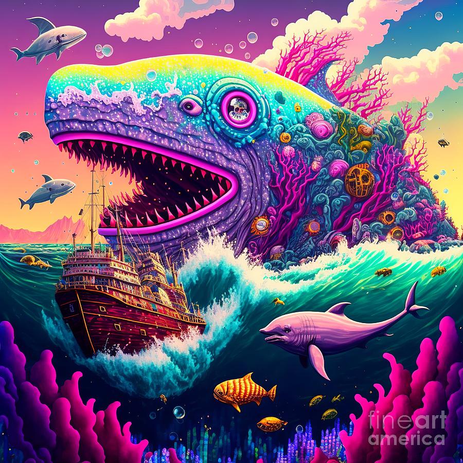 Ocean Apocalypse with surviving zombie animals Digital Art by Somsong ...