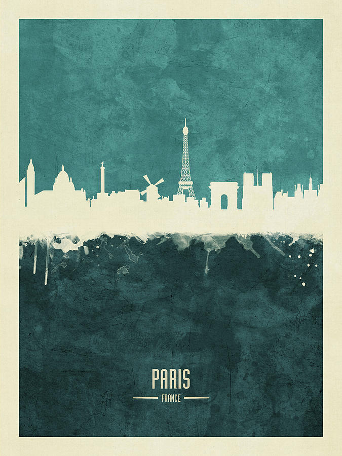 Paris France Skyline #33 Digital Art by Michael Tompsett