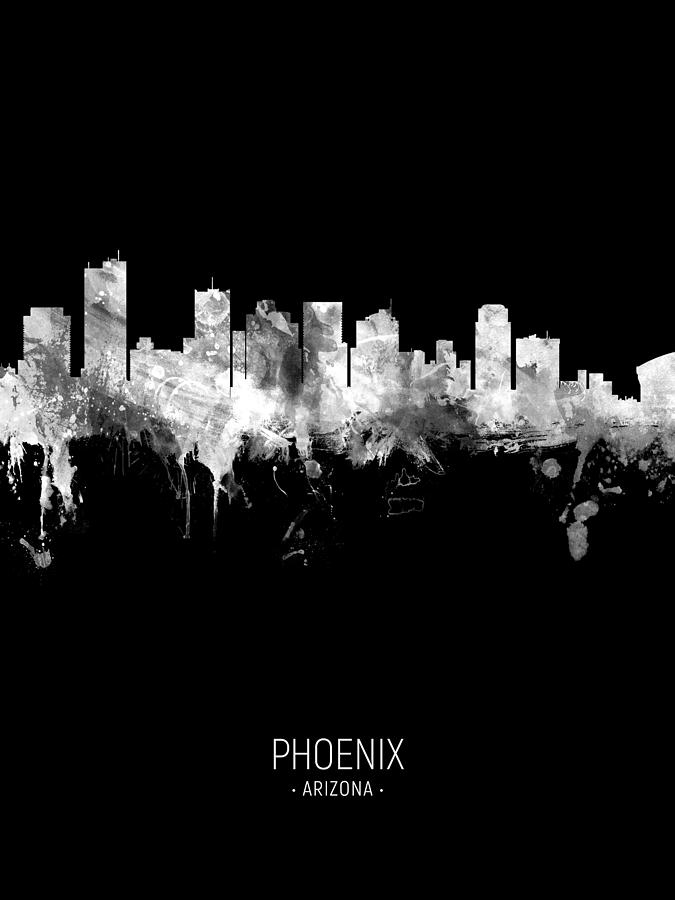 Phoenix Arizona Skyline #33 Digital Art by Michael Tompsett