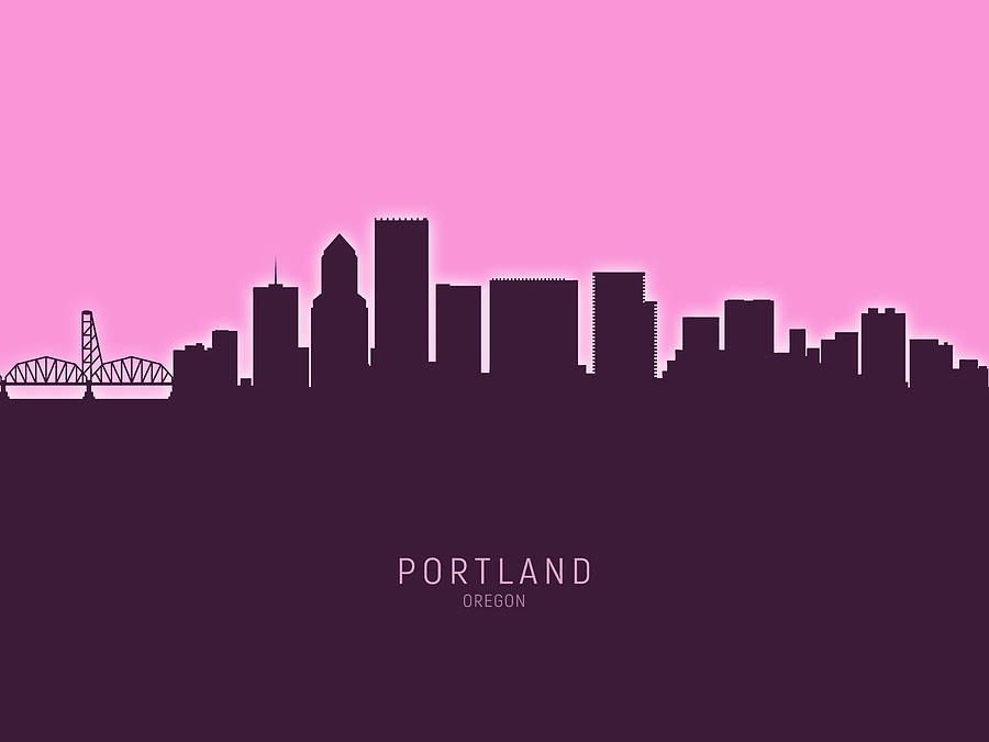 Portland Oregon Skyline #33 Digital Art by Michael Tompsett