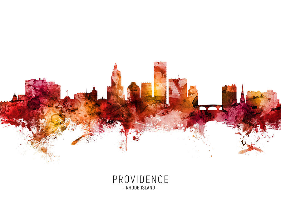 Providence Rhode Island Skyline #33 Digital Art by Michael Tompsett