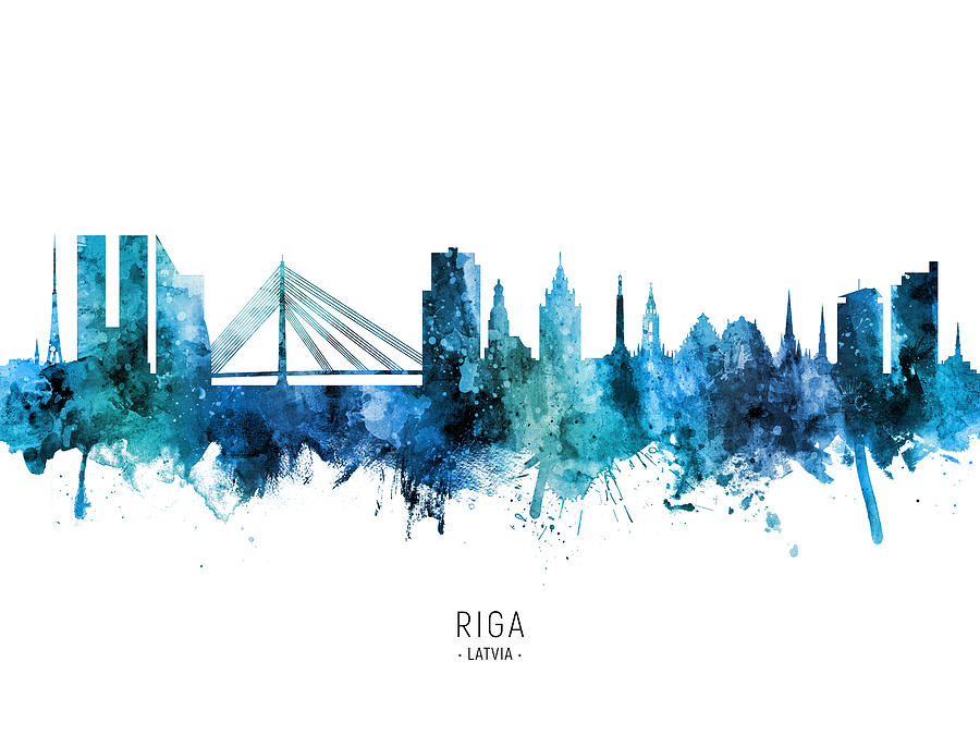 Riga Latvia Skyline #33 Digital Art by Michael Tompsett