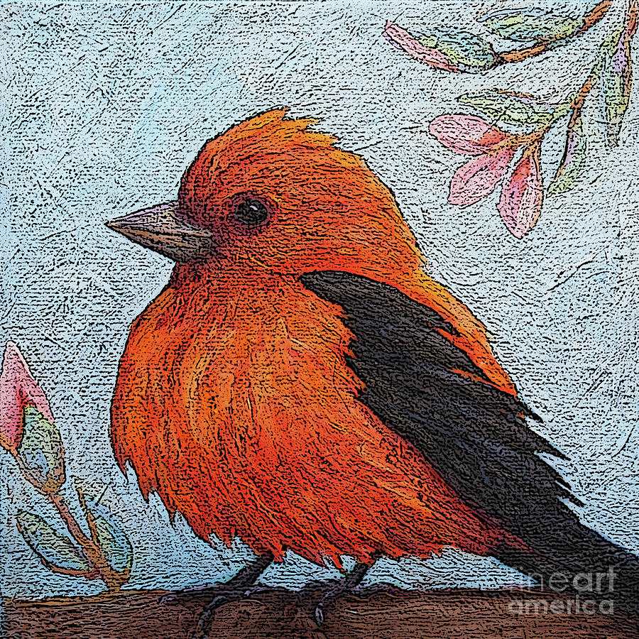 33 Scarlet Tanager Painting by Victoria Page