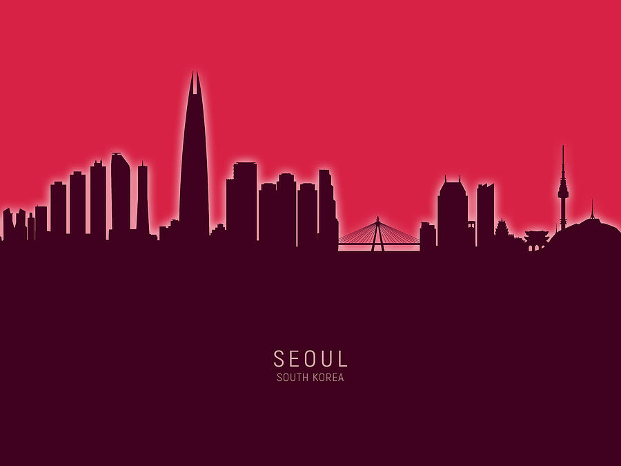 Seoul Skyline South Korea #33 Digital Art by Michael Tompsett