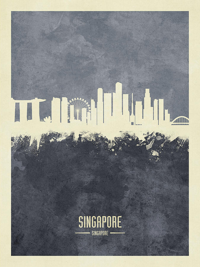 Singapore Skyline #33 Digital Art by Michael Tompsett