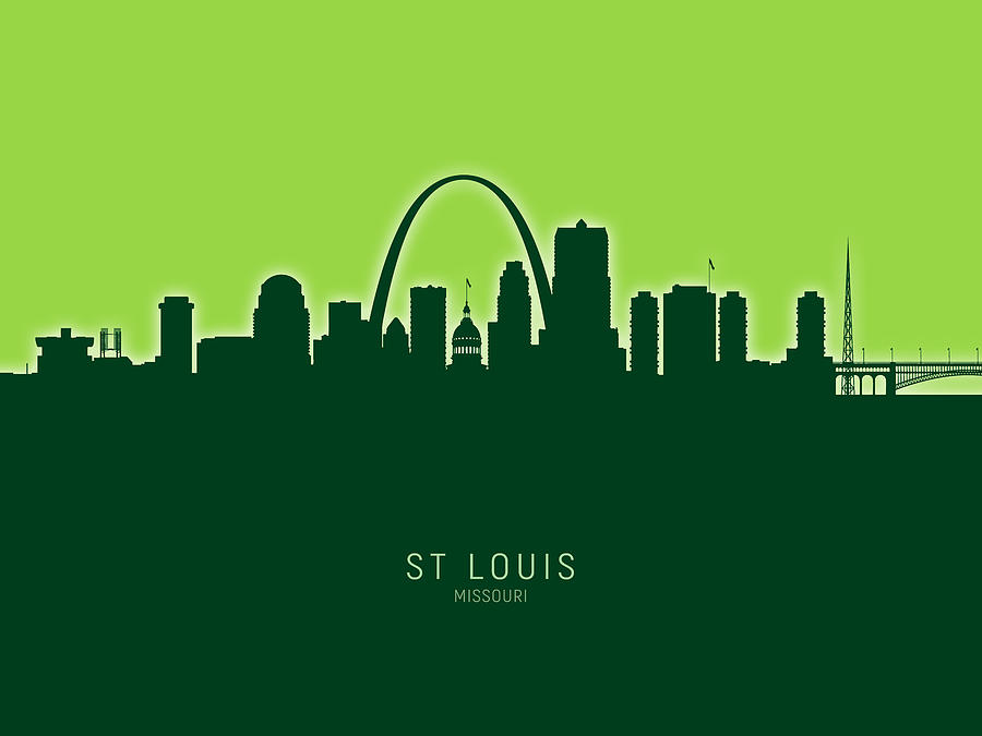 St Louis Missouri Skyline #33 Digital Art by Michael Tompsett