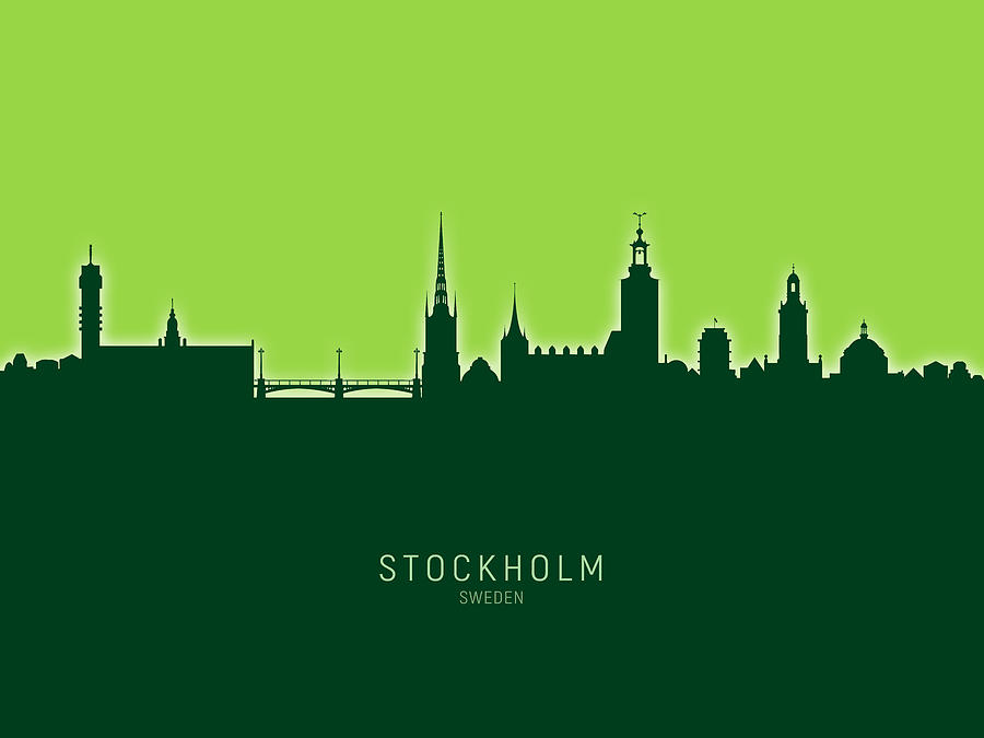 Stockholm Sweden Skyline #33 Digital Art by Michael Tompsett