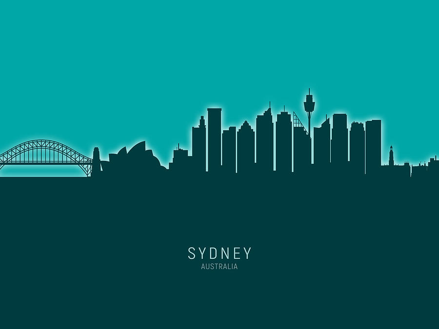 Sydney Skyline Digital Art - Sydney Australia Skyline #33 by Michael Tompsett