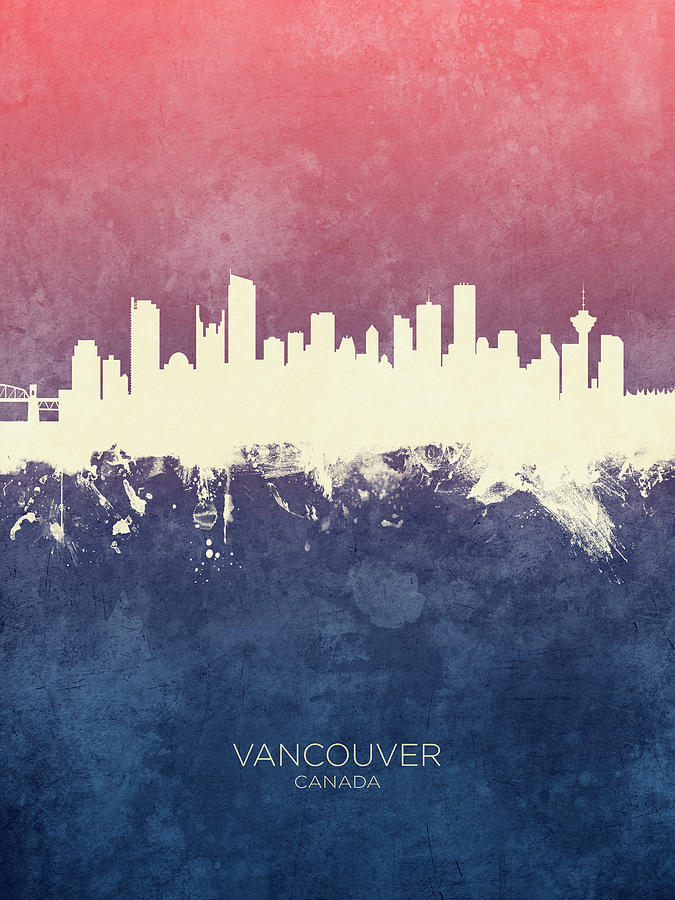 Skyline Digital Art - Vancouver Canada Skyline #33 by Michael Tompsett