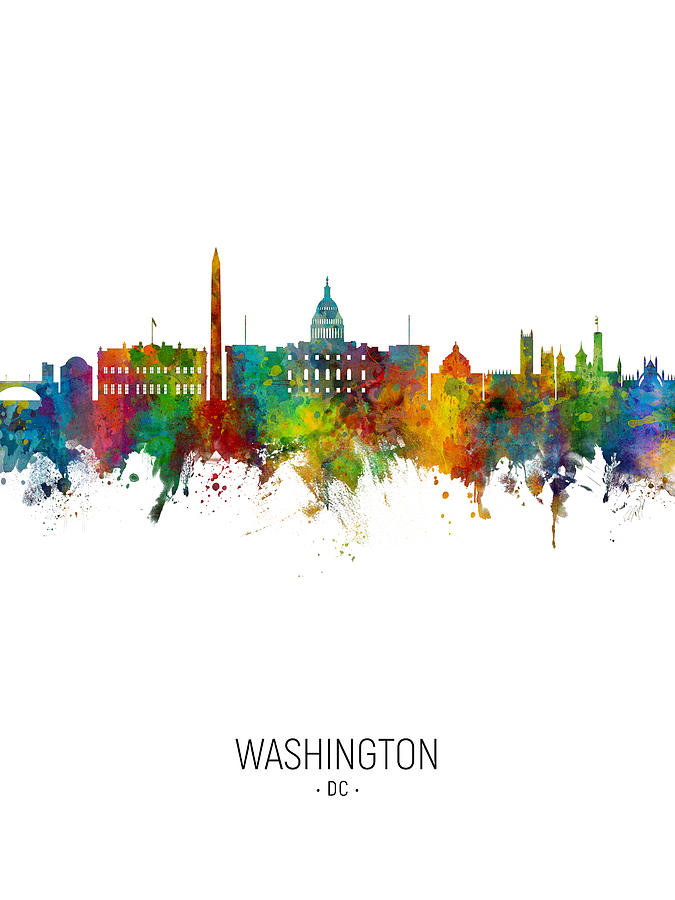 Washington Skyline Digital Art - Washington DC Skyline #33 by Michael Tompsett