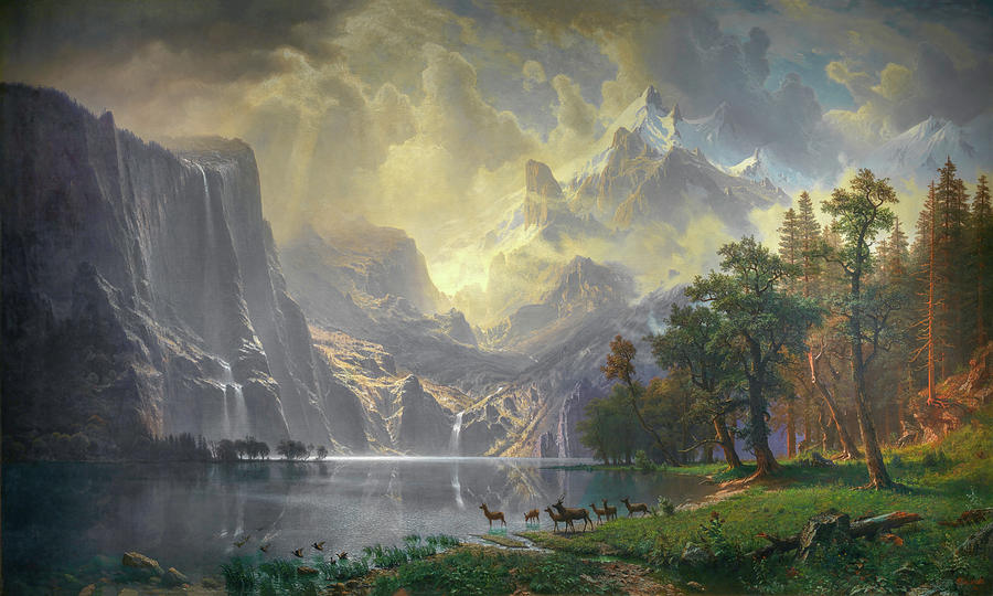 Among The Sierra Nevada, California #34 Painting by Albert Bierstadt