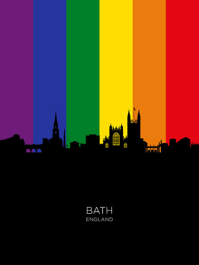 Bath England Skyline Cityscape #34 Digital Art by Michael Tompsett