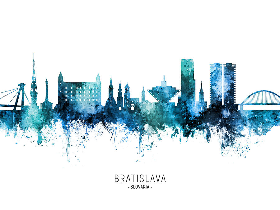Bratislava Slovakia Skyline #34 Digital Art by Michael Tompsett