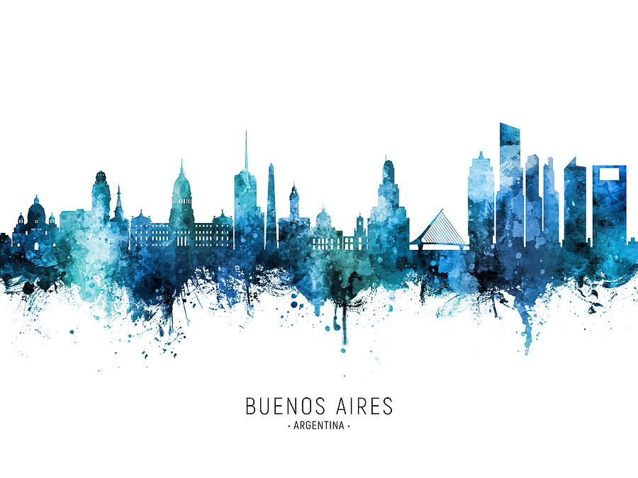 Buenos Aires Argentina Skyline #34 Digital Art by Michael Tompsett