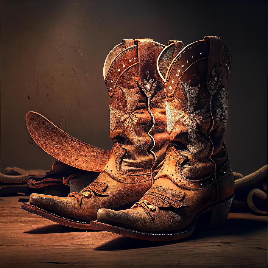 Cowboy Boots Mixed Media