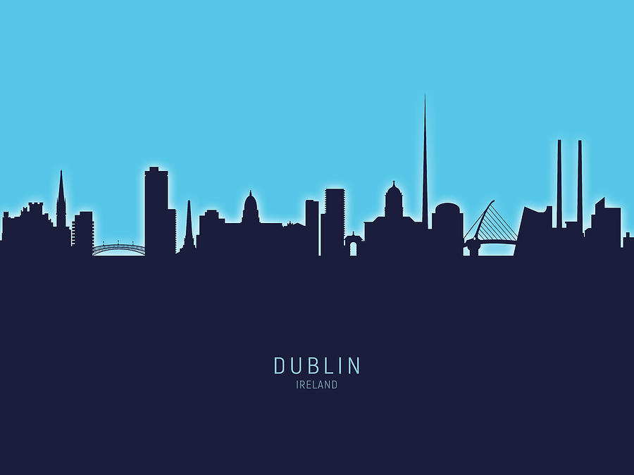 Dublin Ireland Skyline Digital Art by Michael Tompsett Fine Art America