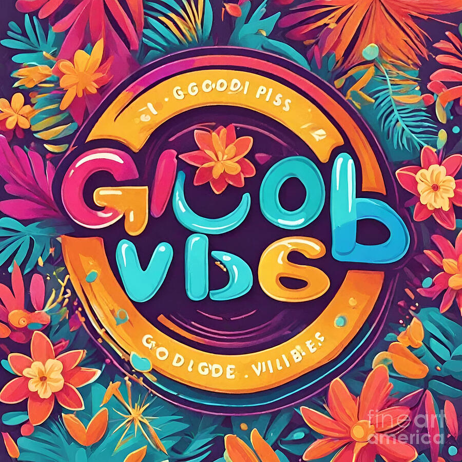 Flower Painting - Good Vibes #34 by Naveen Sharma